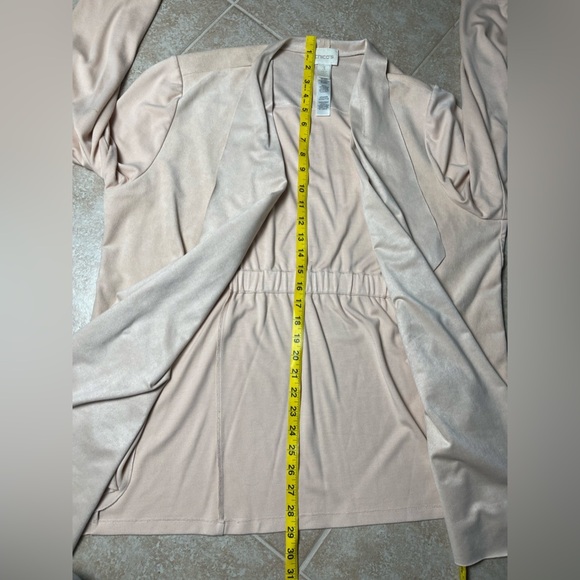 Chico’s Faux Suede Peach Double-Face Duster Cardigan Size XL - Picture 11 of 12